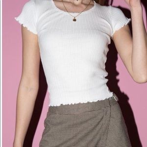 Brandy Melville white ruffle top